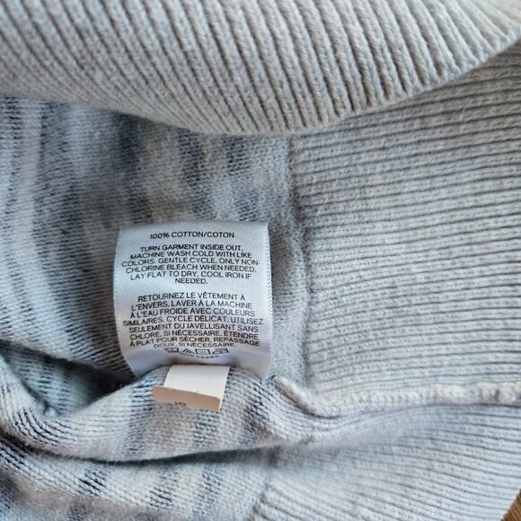 Express Women’s Sweater Gray Striped Pullover Long Sleeve Top XL 100% Cotton [B] - Picture 4 of 5